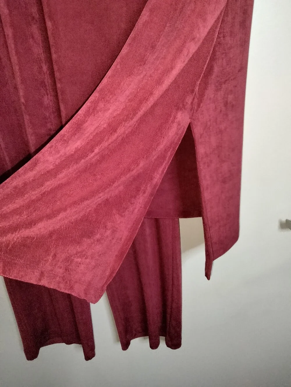 Chico's Travelers (Sz 3/XL/16) Cranberry Red Stretch (2PC) Tunic Top & Pants Set